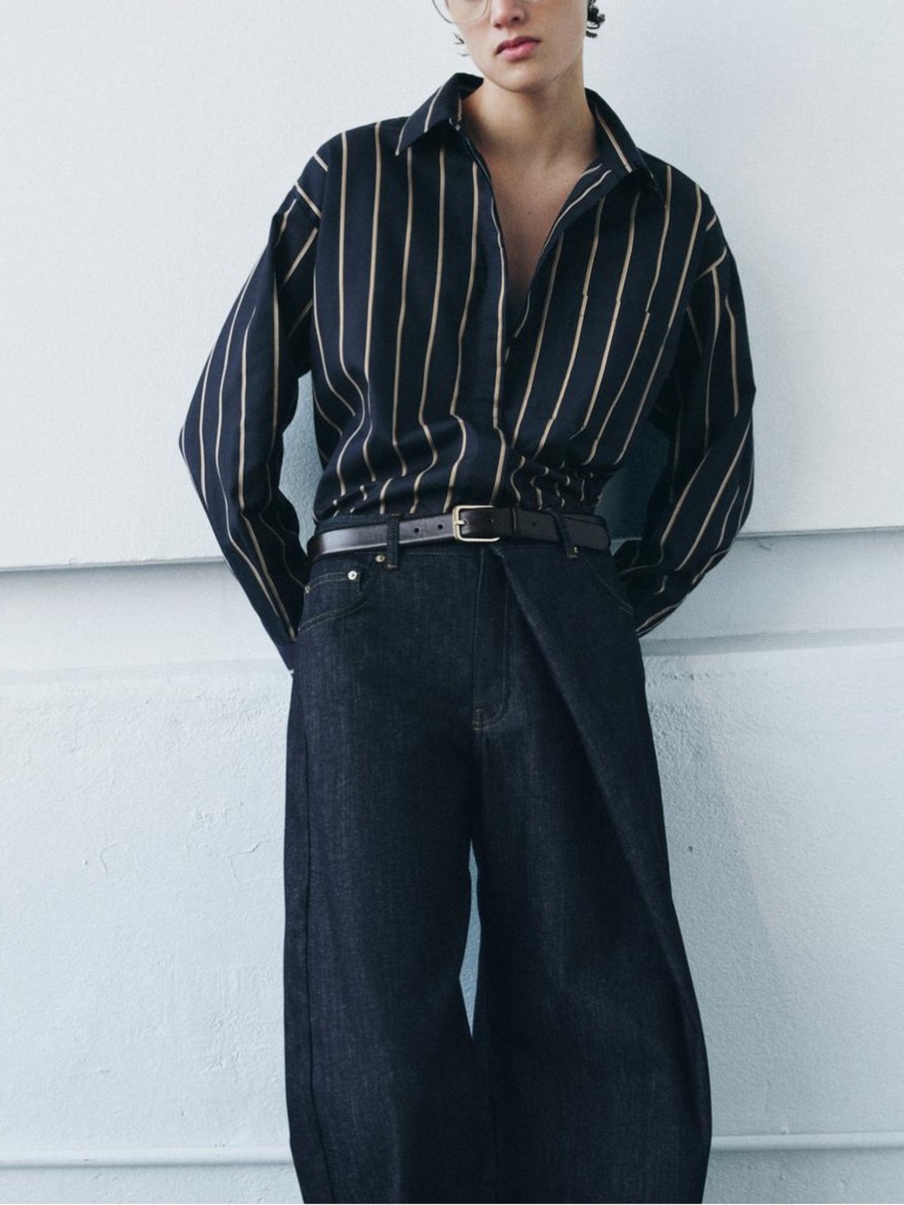 Zara ZW Collection Striped Poplin Shirt
